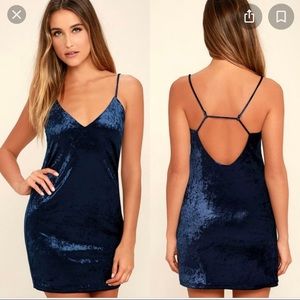 Lulus Blue suede mini dress